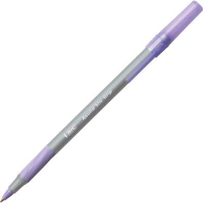 BIC Round Stic Grip Xtra Comfort Fashion Ball Point Pen; Purple; 12 Pack - Image 3