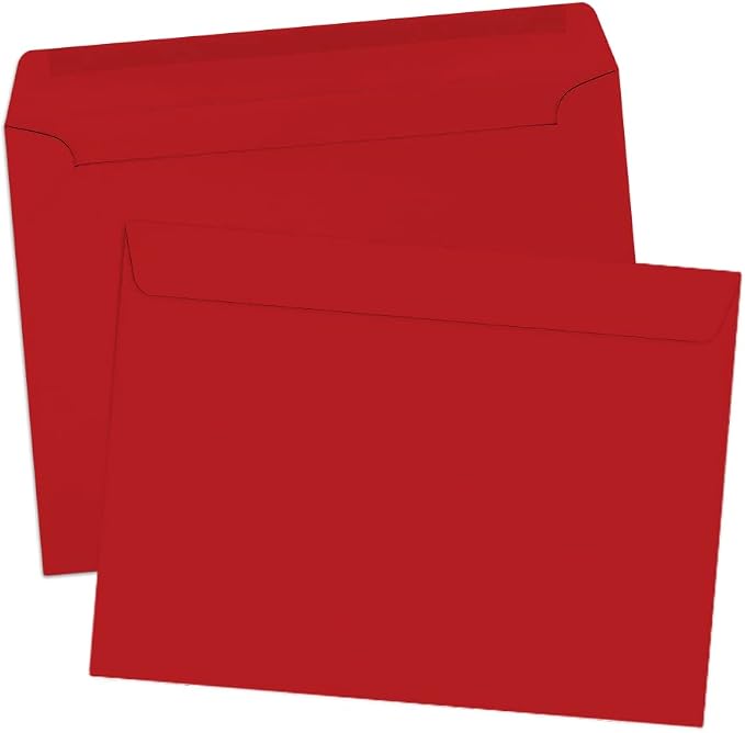 LUXPaper 9 x 12 Booklet Envelopes | Holiday Red | 60lb. Text | 250 Qty - Image 3