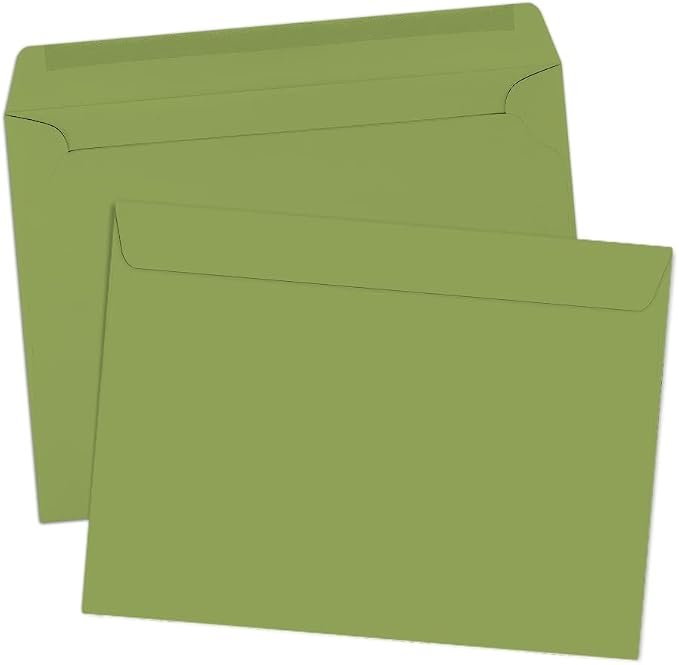 LUXPaper 9 x 12 Booklet Envelopes | Avocado Green | 70lb. Text | 500 Qty - Image 3