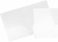 JAM PAPER Heavy Duty Plastic 3 Hole Punch Pocket Folders by JAMPaper