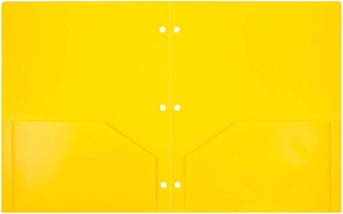 JAM PAPER Heavy Duty Plastic 3 Hole Punch Pocket Folders - Image 5
