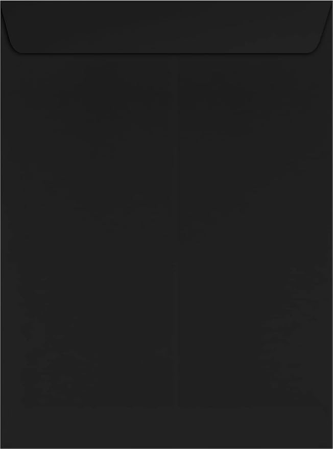LUXPaper 9 x 12 Open End Envelopes | Peel & Press | Midnight Black | 80lb. Text - Image 2