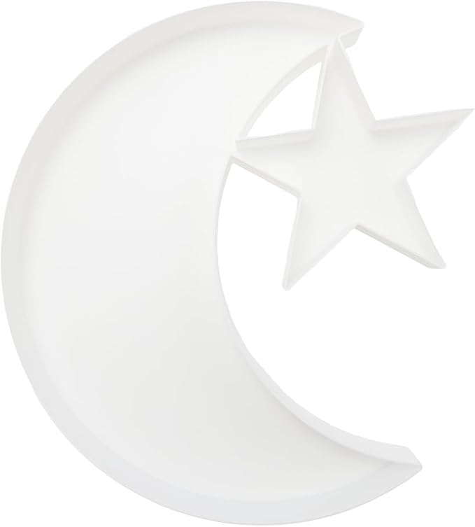 Plastic Fillable Charcuterie Box, 10in Reusable Moon Star Shaped Tray by ANNJINT