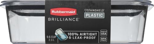 Rubbermaid Brilliance Food Storage Container, 9.6 Cup | Clear | Pack of 2 - Image 2