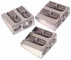 3 PACK: KUM 1040501 2-hole Pencil Sharpener Magnesium Alloy Wedge Profile by Unknown