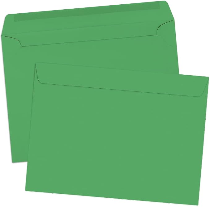 LUXPaper 9 x 12 Booklet Envelopes | Holiday Green | 80lb. Text | 500 Qty - Image 2