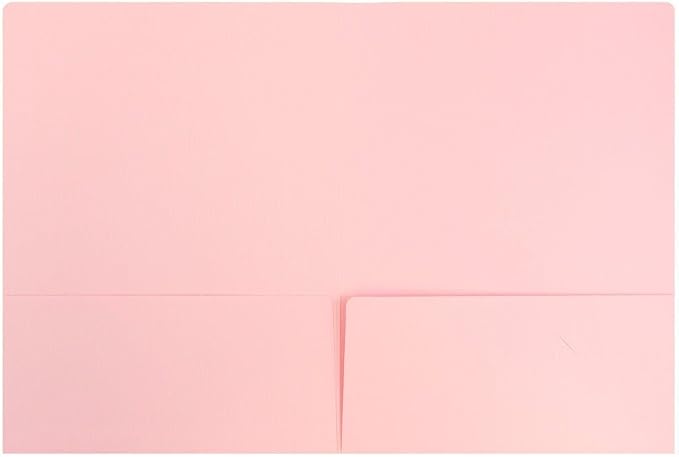 LUXPaper 9" x 12" Presentation Folders | Two Pocket | Candy Pink | 100lb. Cover - Image 2