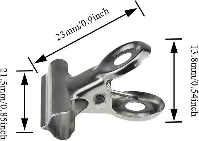 HAHIYO 0.87inch Silver Bulldog Clips Metal File Hinge Binder Clips Clamps Save - Image 2