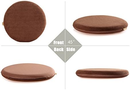 Sigmat Memory Foam Seat Cushion Anti-Slip Soft Round Chair Pad 18 Inch Coffee - Image 6