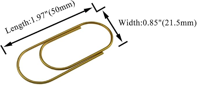 HAHIYO Paper Clips 2 inches Length Gold Wide Paperclips Vinyl Coated Prevent - Image 2