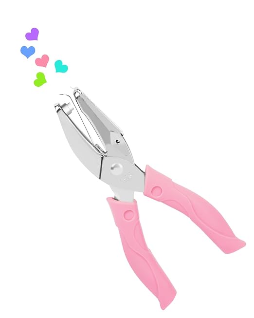 UCEC Heart Shape Single Paper Hole Puncher, Heart-Shape Handheld Hole Paper by UCEC