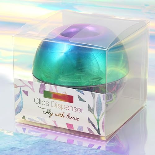 Rainbow Paper Clips Holder Medium Holographic Paper Clip Dispensers 100pcs 28mm - Image 7