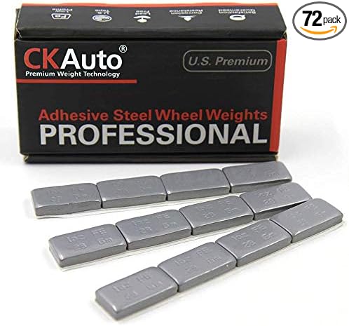 CKAuto 1oz, Adhesive Stick on Wheel Weights, EasyPeel Tape, 72 oz/Box, US by CKAuto
