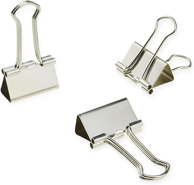 HAHIYO Binder Clips Paper Clamps Spring Steel Sturdy Small 0.75 inches Width by HAHIYO