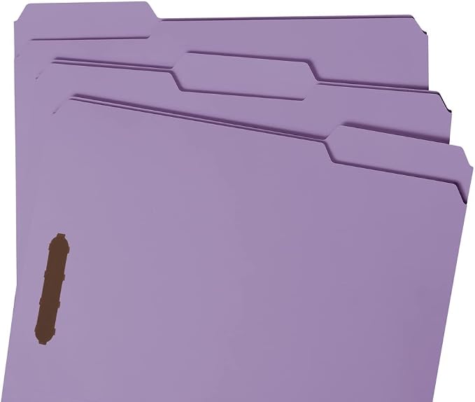 Smead Fastener File Folders, Reinforced 1/3-Cut Tabs, 2 Fasteners, Letter Size - Image 2