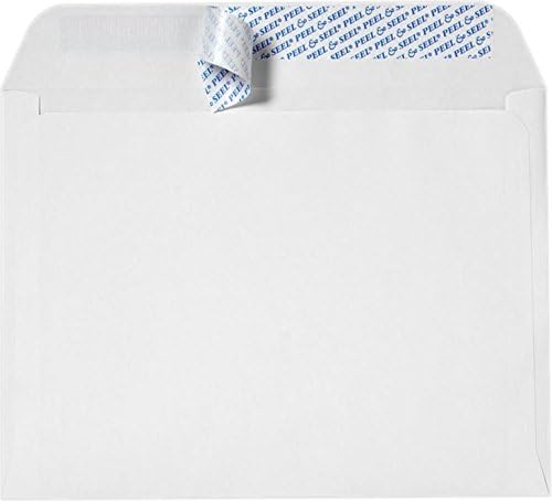 LUXPaper 9 x 12 Booklet Envelopes | Peel & Press | White | 28lb. Text | 500 Qty by LUXPaper