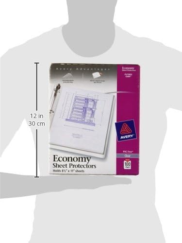 Avery Economy Weight Sheet Protectors, Acid Free, 8.5" x 11", 100 per Pack - Image 3
