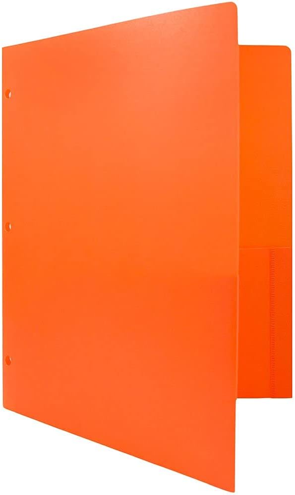 JAM PAPER Heavy Duty Plastic 3 Hole Punch Pocket Folders - Image 5