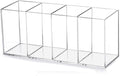 HSYMQ Acrylic Pen Holder 4 Compartments Clear Pencil Holder Organizer Makeup by HSYMQ