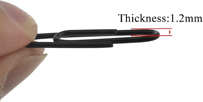 HAHIYO Paper Clips Large 1.1 inches Length Black Paperclips Vinyl Coated - Image 3