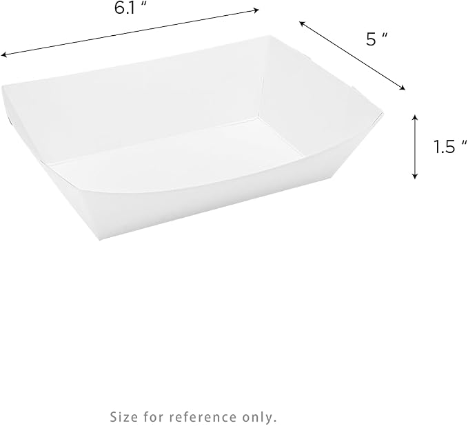 Karat White Paper Food Trays Disposable Food Boats - Image 3