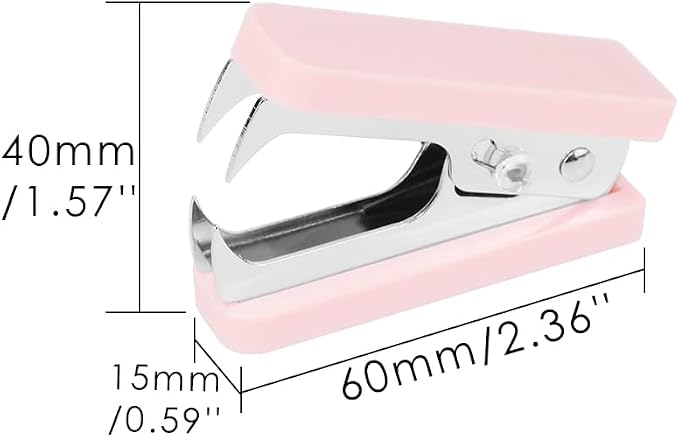 Staples Remover Pink crylic Luxury Silver Color Metal Body Staple Puller - Image 2