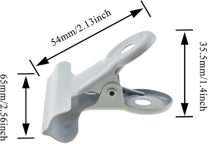 HAHIYO 2.5inch White Bulldog Clips Metal File Hinge Binder Clips Clamps Save - Image 2