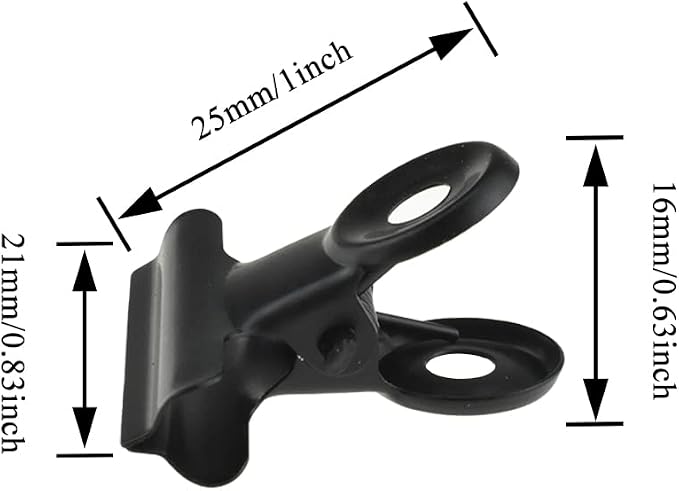 HAHIYO 0.87inch Black Bulldog Clips Metal File Hinge Binder Clips Clamps Save - Image 2