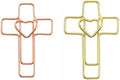 OWLFAVO 40pcs Cross Heart Shape Paper Clips by OWLFAVO