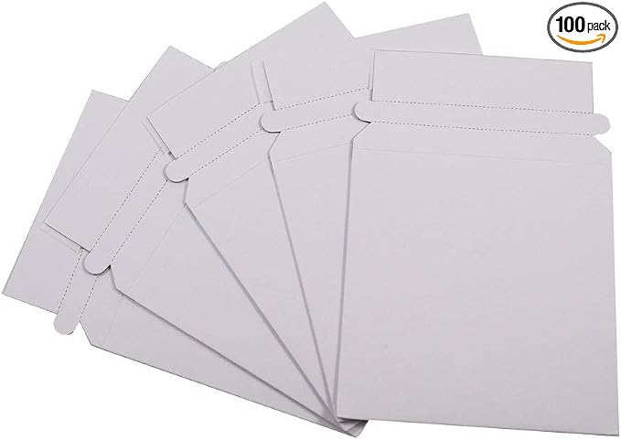 Maxtek 100 Stay Flat CD/DVD White Cardboard Mailers, 5 1/4 x 5 1/4 inch by Maxtek