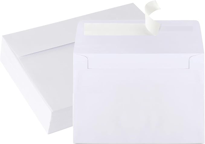 A2 Envelopes White, 70 Pack, Self Seal 120gsm Paper by Janvale