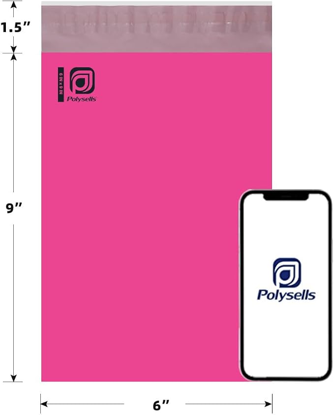 POLYSELLS 1000 pcs 6x9 Inches Pink Poly Mailers Shipping Envelopes, Strong - Image 2