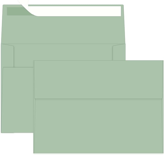100 Packs 5x7 Sage Green Envelopes, A7 Envelopes by Ouzoustate