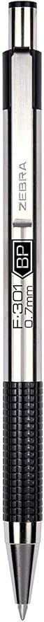 Zebra Pen F-301 Retractable Ballpoint Pen, Stainless Steel Barrel, Fine Point - Image 2