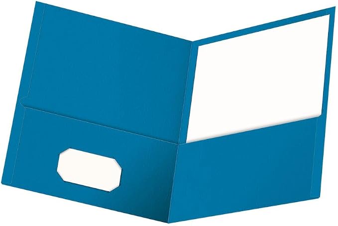 Oxford Twin-Pocket Folders, Textured Paper, Letter Size, Light Blue, Holds 100 by Oxford