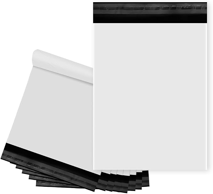 White Poly Mailers 12x15.5 Inch, 200 Pack | Self-seal shipping bags by Unknown