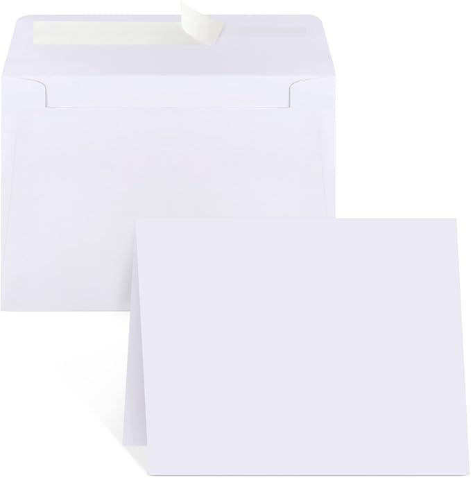 Blank Cards and Envelopes 4x6, 30 Pack White Invitation Cardstock by Joyberg