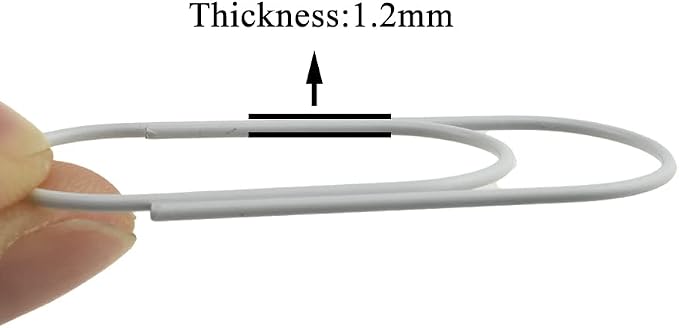 HAHIYO Paper Clips 2 inches Length White Wide Paperclips Vinyl Coated Prevent - Image 3
