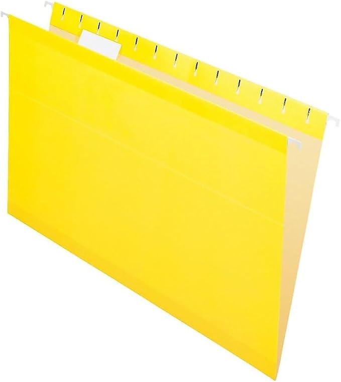 Pendaflex 04153 1/5 YEL Reinforced Hanging Folders, Legal Size, 1/5 Cut by TOPSProducts