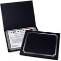 Classic Black & Silver Certificate Folders- Packs 25, Linen Cover 80 lb. Stock by Fine+Stationery