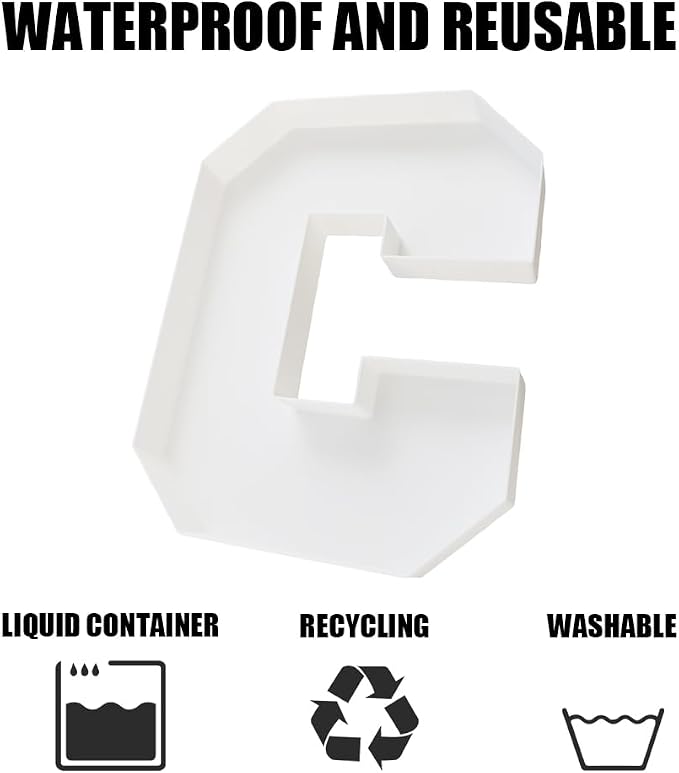 Plastic Fillable Letter Charcuterie Box, 10in Reusable Alphabet Shaped Tray - Image 3
