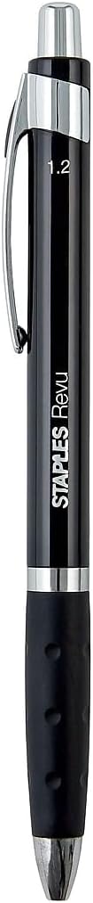 STAPLES Retractable Ballpoint Pens, Bold Point 1.2mm, 12 Pack – Revu Bold‑Line by Staples