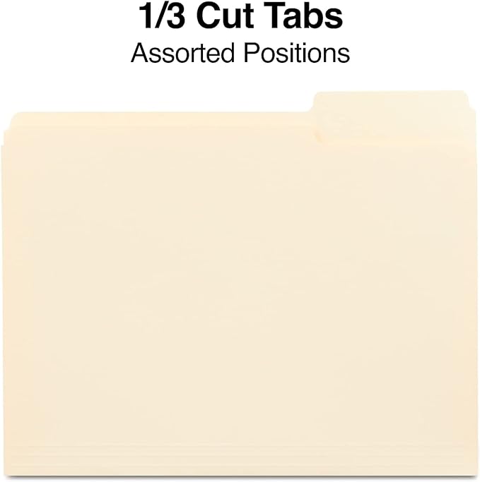 Staples File Folders, Letter Size, 1/3‑Cut Tabs, Durable Paper Stock - Image 3