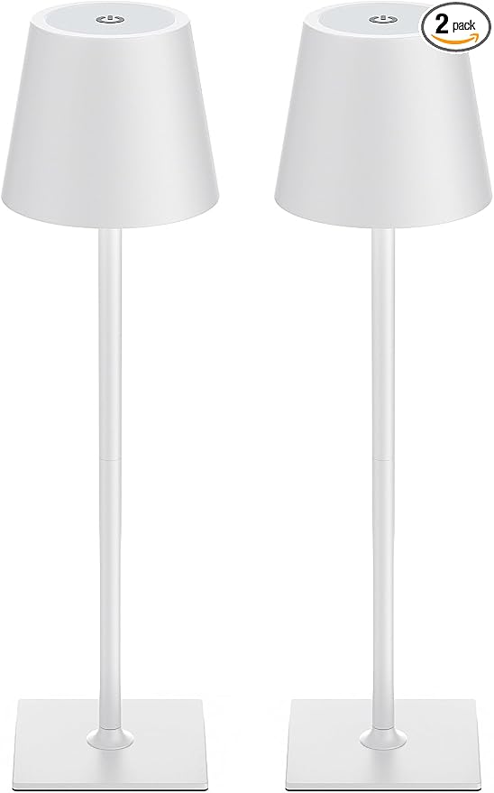 Kakanuo White Gold Cordless Rechargeable Table Lamp 5000mAh Battery Operated by KakanuoLightings