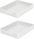 Stackable Letter Tray, 2 Pack Off-White, Desk Organizer | Plastic stackable by RHONZHAO