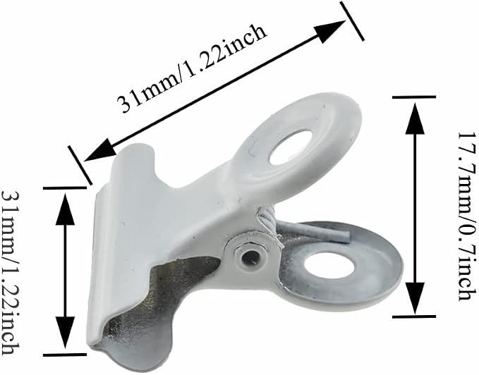 HAHIYO 1.25inch White Bulldog Clips Metal File Hinge Binder Clips Clamps Save - Image 2