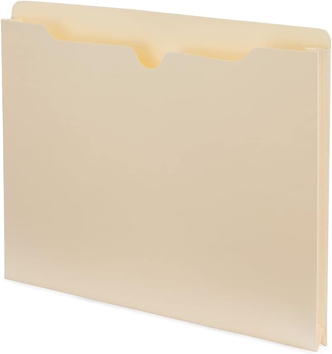 Staples File Jackets, Letter Size, 1‑Inch Expansion, Durable Reinforced Paper by Staples