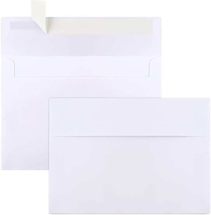 50 Packs 5x7 Envelopes, Self Seal by Joyberg