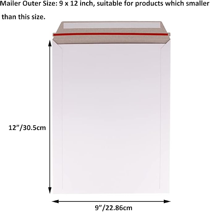 zmybcpack 100 Pack 9X12 inch Self Seal Photo Document Mailers Stay Flat White - Image 2