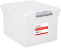 STAPLES Store & Slide Plastic File Box Latching, Letter/Legal Size by Staples
